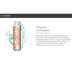 VOSS Tangerine & Lemongrass Natural Sparkling Water SUGAR FREE 375ML X 12 (GLASS)