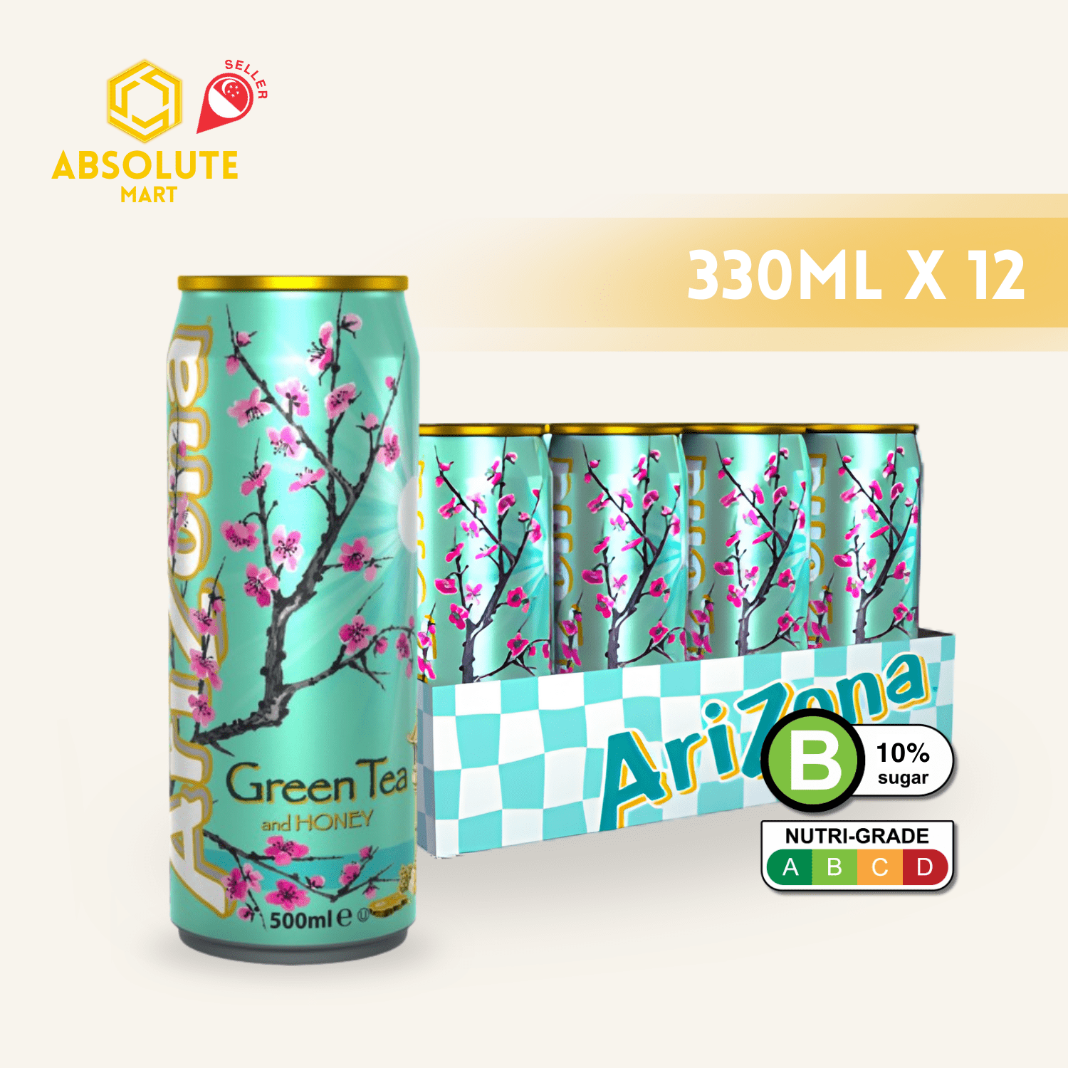 ARIZONA Green Tea with Honey 330ML X 12 (CAN) - ABSOLUTE MARTARIZONA Green Tea with Honey 330ML X 12 (CAN)Flavoured & Milk Tea