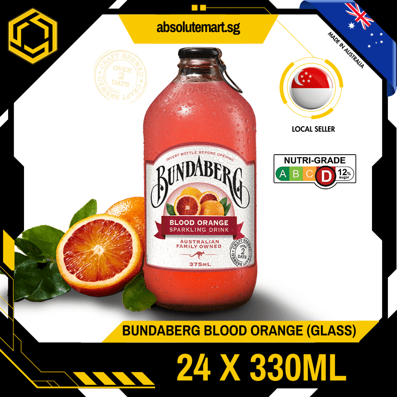 BUNDABERG Blood Orange 375ML X 24 (GLASS BOTTLE) - ABSOLUTE MARTBUNDABERG Blood Orange 375ML X 24 (GLASS BOTTLE)