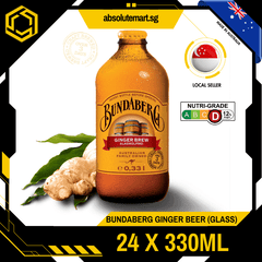 BUNDABERG Ginger Beer 375ML X 24 (GLASS BOTTLE) - ABSOLUTE MARTBUNDABERG Ginger Beer 375ML X 24 (GLASS BOTTLE)