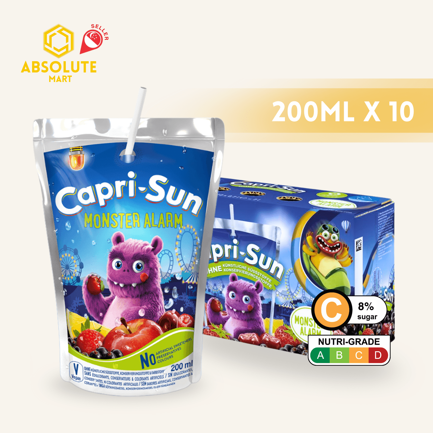 CAPRISUN Monster Alarm Mixed Juice 200ML X 10 (TETRA) - ABSOLUTE MARTCAPRISUN Monster Alarm Mixed Juice 200ML X 10 (TETRA)Fruit Drinks