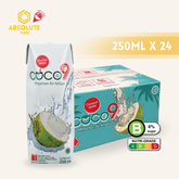 COCO9 100% Coconut Water 250ML X 24 (TETRA) - ABSOLUTE MARTCOCO9 100% Coconut Water 250ML X 24 (TETRA)Coconut Water