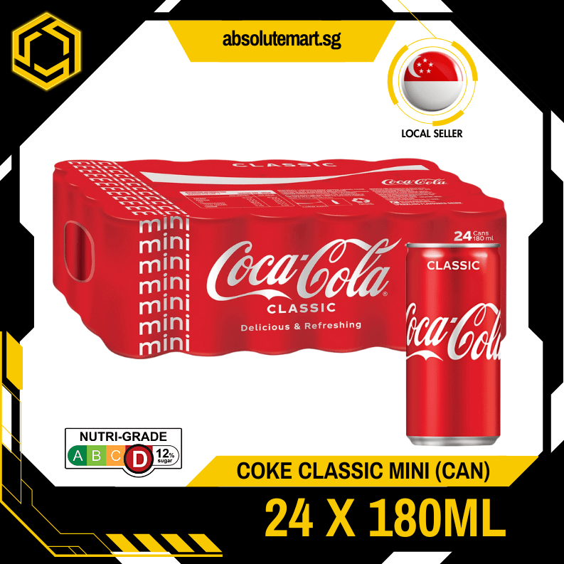 COKE Classic Mini 180ML X 24 (CAN) - ABSOLUTE MARTCOKE Classic Mini 180ML X 24 (CAN)