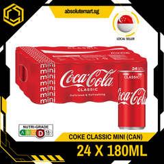 COKE Classic Mini 180ML X 24 (CAN) - ABSOLUTE MARTCOKE Classic Mini 180ML X 24 (CAN)