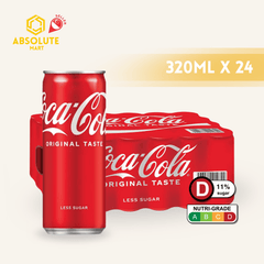COKE Original Taste 320ML X 24 (CAN) - ABSOLUTE MARTCOKE Original Taste 320ML X 24 (CAN)Cola & Classic Sodas