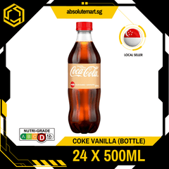 COKE Vanilla 500ML X 24 (BOTTLE) - ABSOLUTE MARTCOKE Vanilla 500ML X 24 (BOTTLE)