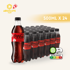 COKE ZERO (No Sugar) 500ML X 24 (BOTTLE) - ABSOLUTE MARTCOKE ZERO (No Sugar) 500ML X 24 (BOTTLE)Cola & Classic Sodas