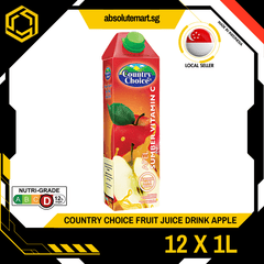 COUNTRY CHOICE Fruit Juice Drink Apple 1L x 12 (TETRA) - ABSOLUTE MARTCOUNTRY CHOICE Fruit Juice Drink Apple 1L x 12 (TETRA)
