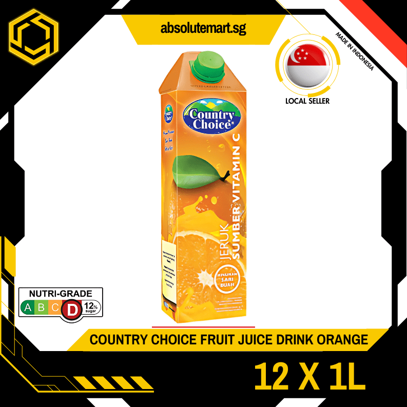 COUNTRY CHOICE Fruit Juice Drink Orange 1L x 12 (TETRA - ABSOLUTE MARTCOUNTRY CHOICE Fruit Juice Drink Orange 1L x 12 (TETRA