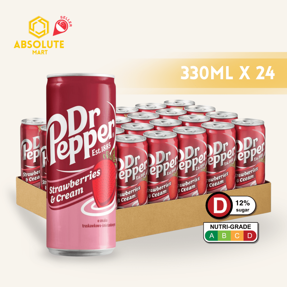 DR PEPPER Strawberries & Cream 330ML X 24 (CAN) - ABSOLUTE MARTDR PEPPER Strawberries & Cream 330ML X 24 (CAN)
