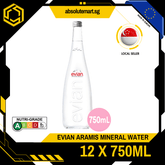 EVIAN ARAMIS Mineral Water 750ML X 12 (GLASS) - ABSOLUTE MARTEVIAN ARAMIS Mineral Water 750ML X 12 (GLASS)