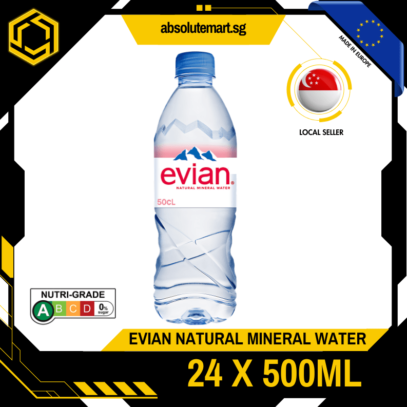 EVIAN Mineral Water 500ML X 24 (BOTTLES) - ABSOLUTE MARTEVIAN Mineral Water 500ML X 24 (BOTTLES)