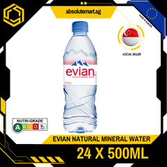 EVIAN Mineral Water 500ML X 24 (BOTTLES) - ABSOLUTE MARTEVIAN Mineral Water 500ML X 24 (BOTTLES)