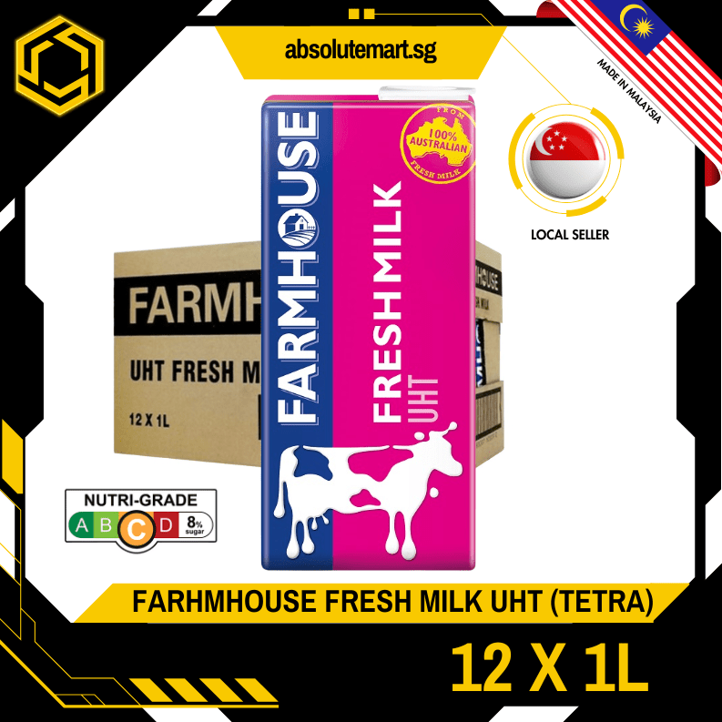 FARMHOUSE UHT Full Cream Milk 1L X 12 (TETRA) - ABSOLUTE MARTFARMHOUSE UHT Full Cream Milk 1L X 12 (TETRA)