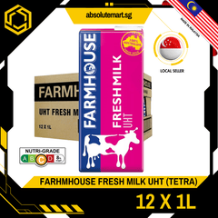 FARMHOUSE UHT Full Cream Milk 1L X 12 (TETRA) - ABSOLUTE MARTFARMHOUSE UHT Full Cream Milk 1L X 12 (TETRA)
