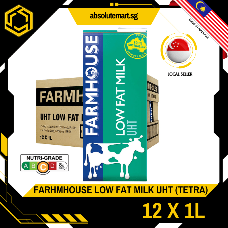 FARMHOUSE UHT Low Fat Milk 1L X 12 (TETRA) - ABSOLUTE MARTFARMHOUSE UHT Low Fat Milk 1L X 12 (TETRA)