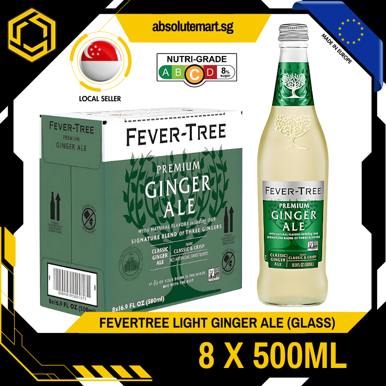 FEVER TREE Premium Ginger Ale 500ML X 8 (GLASS) - ABSOLUTE MARTFEVER TREE Premium Ginger Ale 500ML X 8 (GLASS)