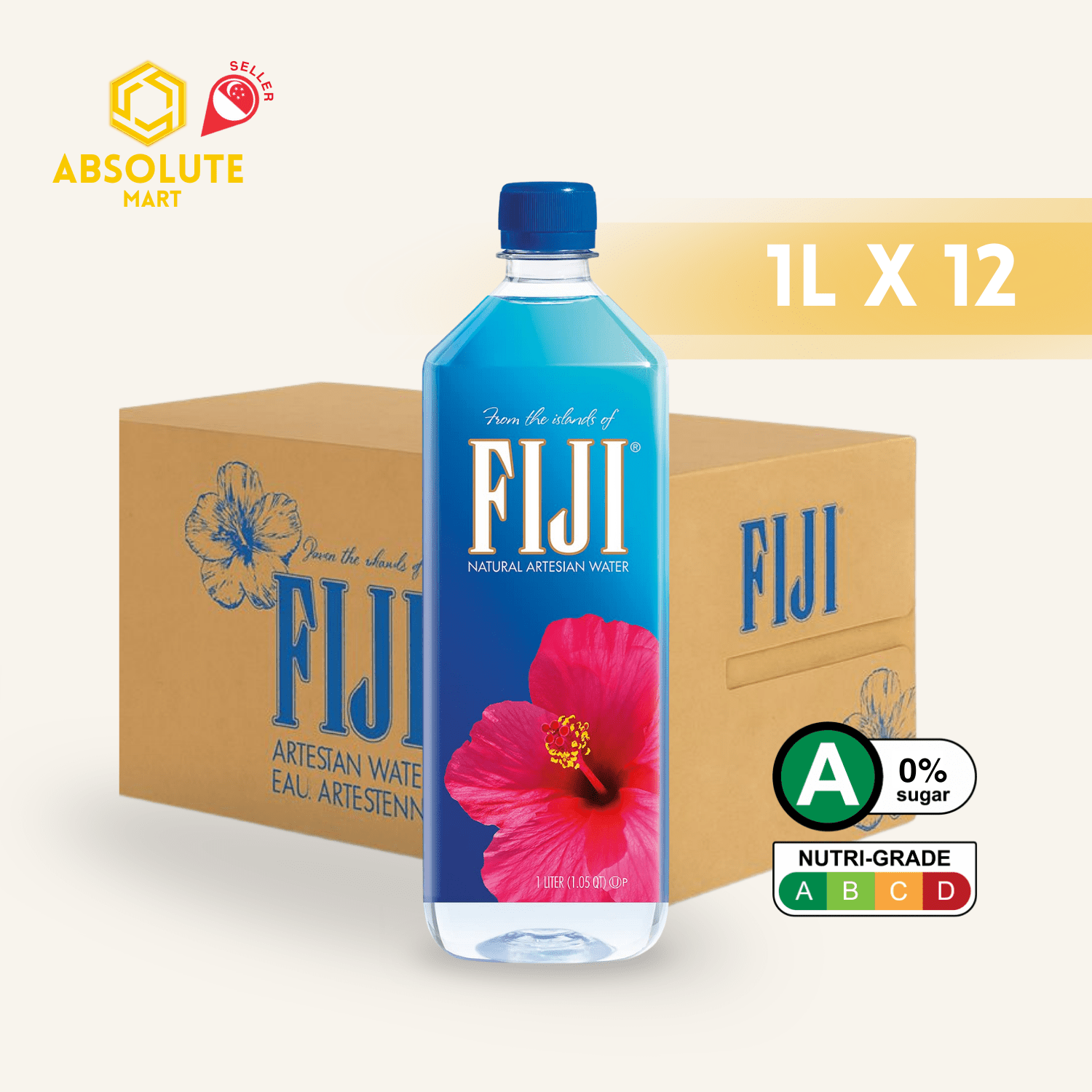 Fiji Natural Artesian Water 1L X 12 (BOTTLE) - ABSOLUTE MARTFiji Natural Artesian Water 1L X 12 (BOTTLE)Still Water