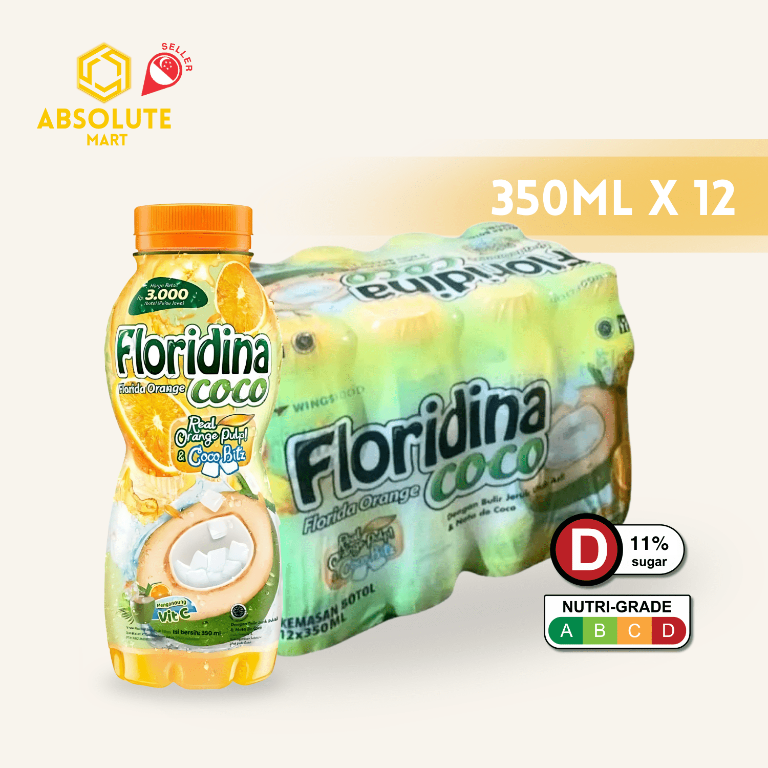 FLORIDINA Orange & Coconut Juice 350ML X 12 (BOTTLE) - ABSOLUTE MARTFLORIDINA Orange & Coconut Juice 350ML X 12 (BOTTLE)Juices