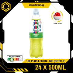 F&N 100 PLUS Lemon Lime 500ML X 24 (BOTTLE) - ABSOLUTE MARTF&N 100 PLUS Lemon Lime 500ML X 24 (BOTTLE)