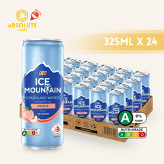F&N Ice Mountain Sparkling Water Peach 325ML X 24 (CAN) - ABSOLUTE MARTF&N Ice Mountain Sparkling Water Peach 325ML X 24 (CAN)Sparkling Water