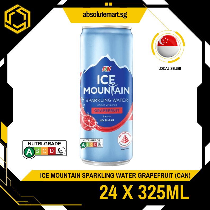 F&N Ice Mountain Sparkling Water Pink Grapefruit 325ML X 24 (CAN) - ABSOLUTE MARTF&N Ice Mountain Sparkling Water Pink Grapefruit 325ML X 24 (CAN)