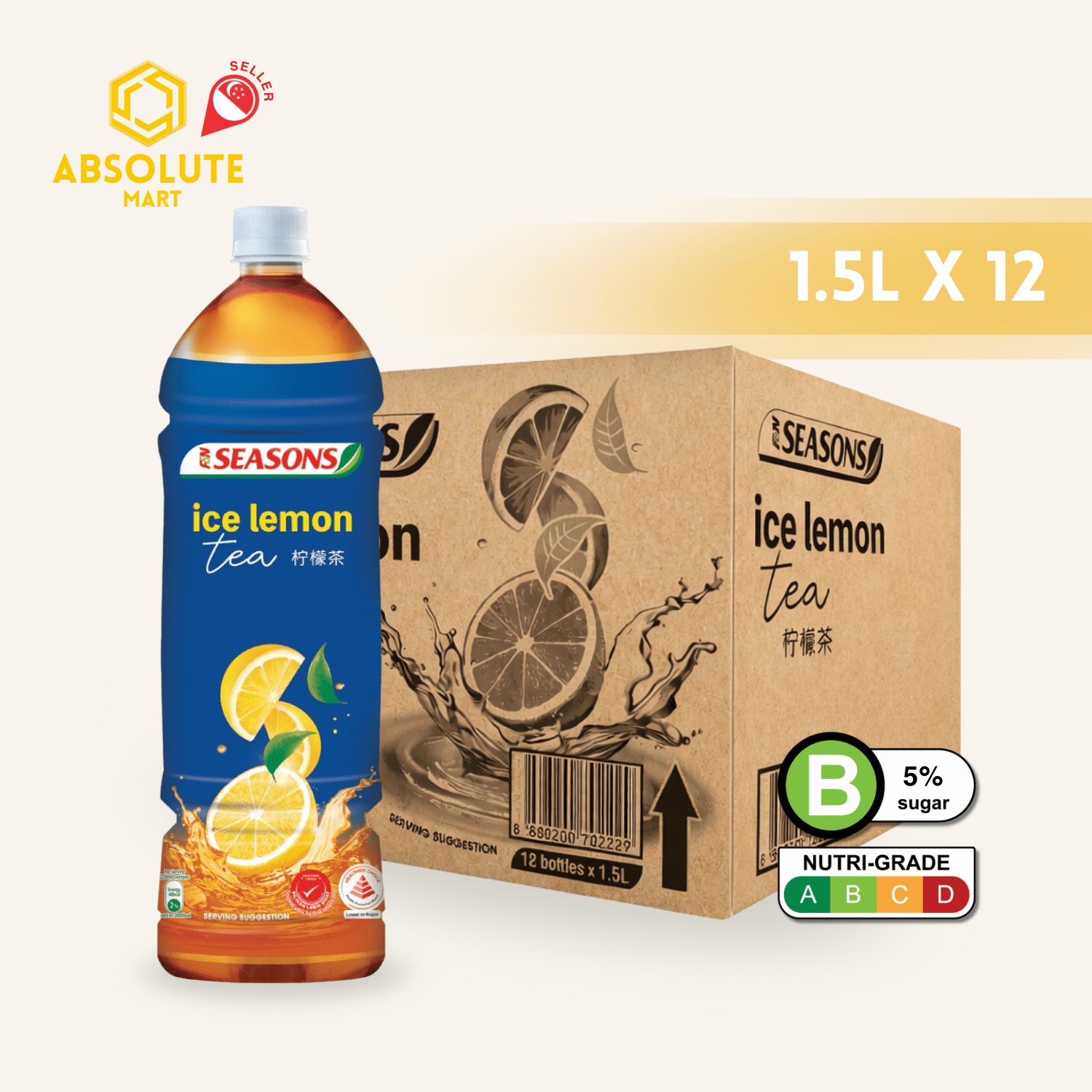 F&N SEASONS Lemon Tea 1.5L X 12 (BOTTLE) - ABSOLUTE MARTF&N SEASONS Lemon Tea 1.5L X 12 (BOTTLE)Flavoured & Milk Tea