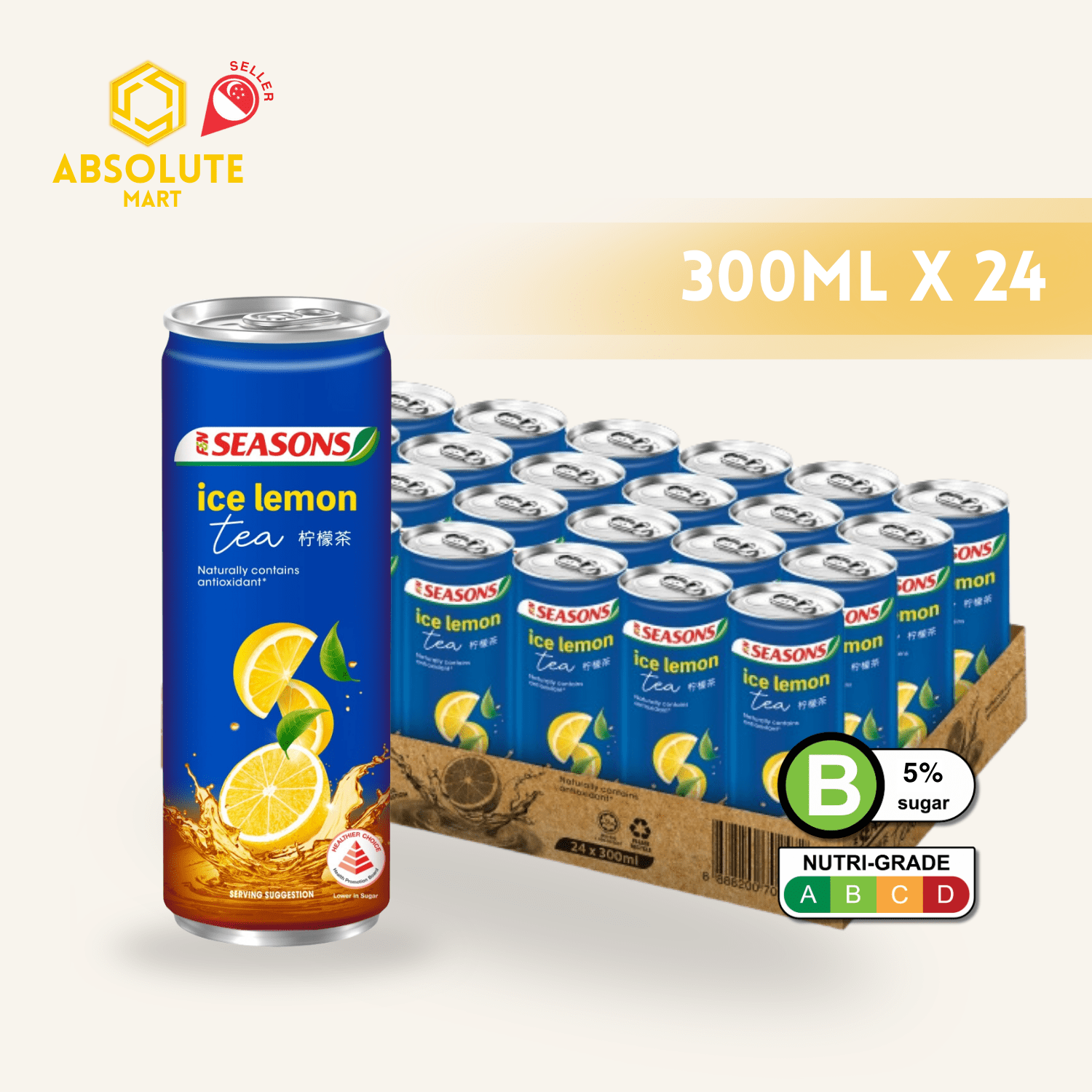 F&N SEASONS Lemon Tea 300ML X 24 (CAN) - ABSOLUTE MARTF&N SEASONS Lemon Tea 300ML X 24 (CAN)Flavoured & Milk Tea