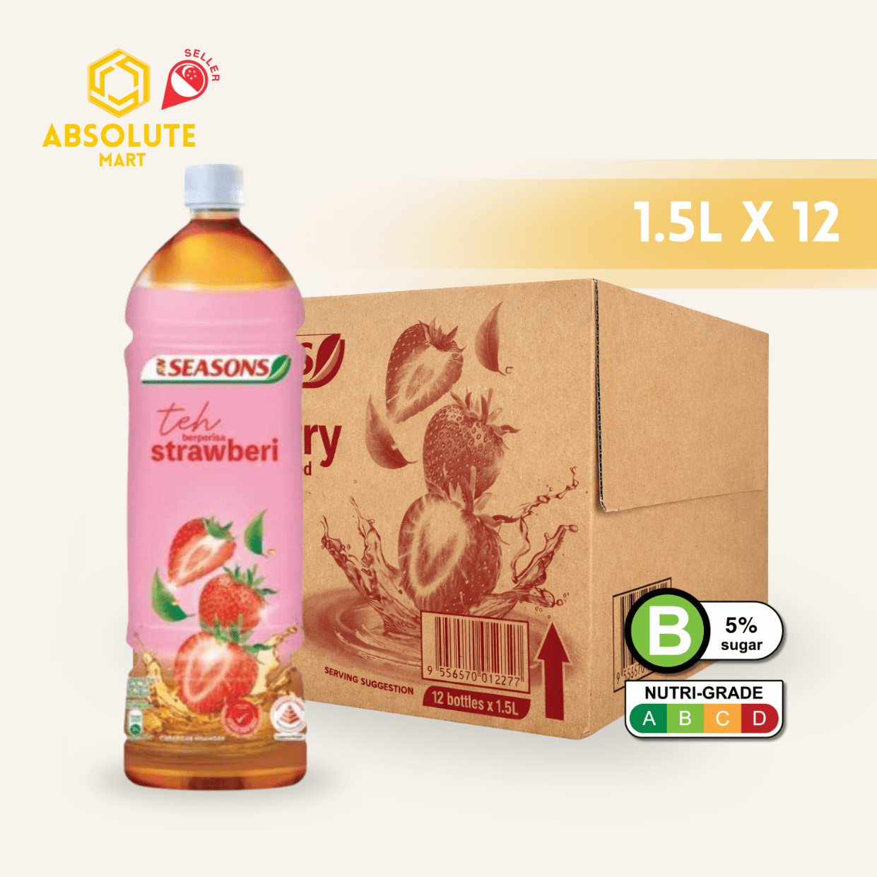 F&N SEASONS Strawberry Tea 1.5L X 12 (BOTTLE) - ABSOLUTE MARTF&N SEASONS Strawberry Tea 1.5L X 12 (BOTTLE)Flavoured & Milk Tea