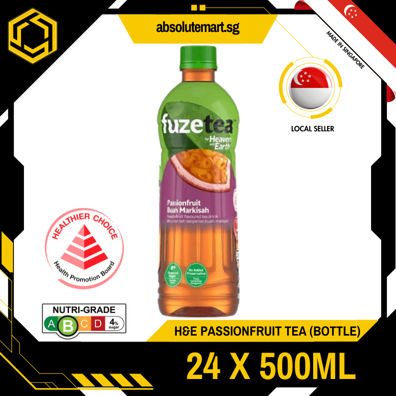 H&E Fuze Passionfruit Tea 500ML X 24 (BOTTLES) - ABSOLUTE MARTH&E Fuze Passionfruit Tea 500ML X 24 (BOTTLES)