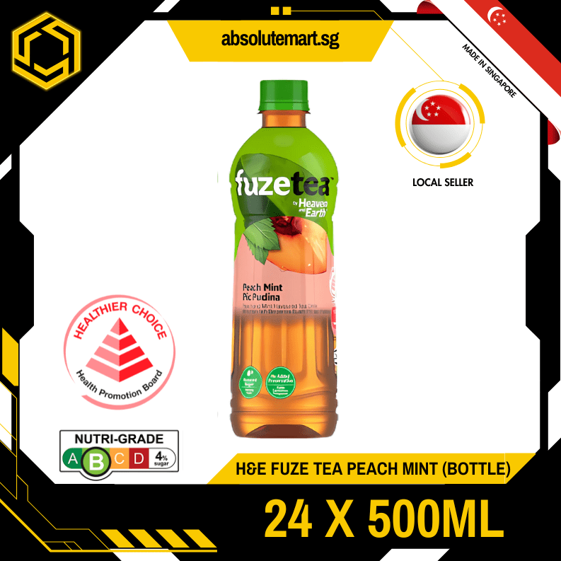 H&E Fuze Peach Mint Tea 500ML X 24 (BOTTLE) - ABSOLUTE MARTH&E Fuze Peach Mint Tea 500ML X 24 (BOTTLE)