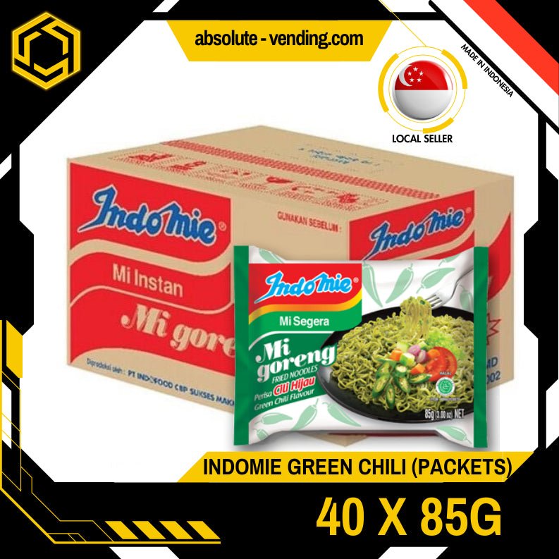 INDOMIE Mee Goreng Green Chilli 40 PACK X 85G (PACKETS) - ABSOLUTE MARTINDOMIE Mee Goreng Green Chilli 40 PACK X 85G (PACKETS)