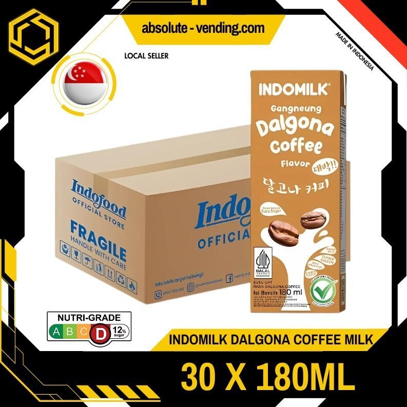 INDOMILK Korean Dalgona Coffee Milk 180ML X 30 (TETRA) - ABSOLUTE MARTINDOMILK Korean Dalgona Coffee Milk 180ML X 30 (TETRA)