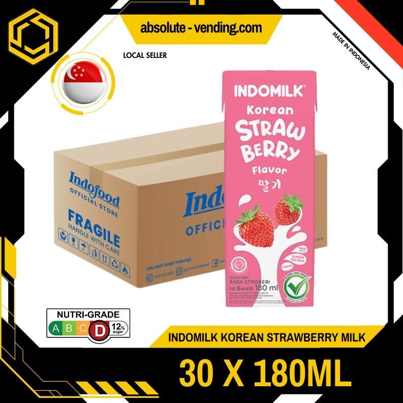 INDOMILK Korean Jeju Strawberry Milk 180ML X 30 (TETRA) - ABSOLUTE MARTINDOMILK Korean Jeju Strawberry Milk 180ML X 30 (TETRA)