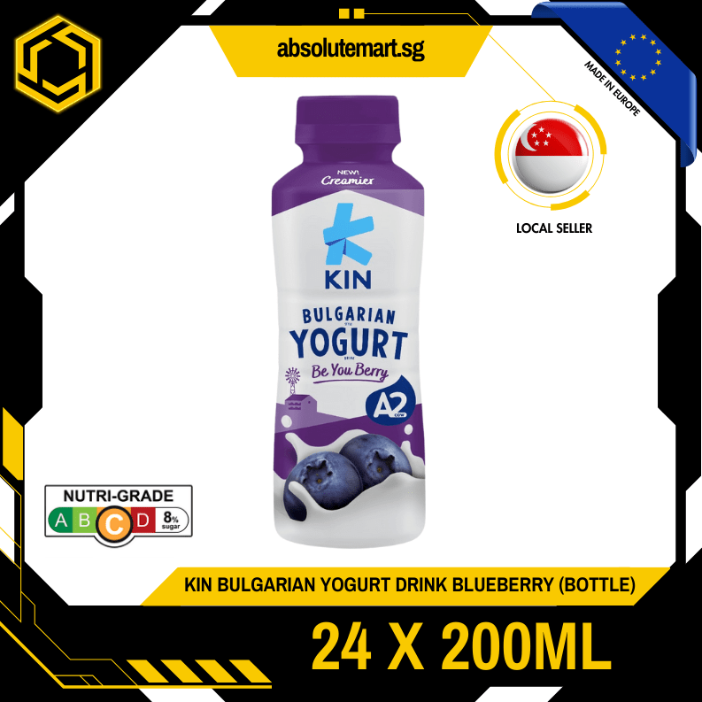 KIN Bulgarian Yogurt Drink Blueberry 200ML X 24 (BOTTLE) - ABSOLUTE MARTKIN Bulgarian Yogurt Drink Blueberry 200ML X 24 (BOTTLE)
