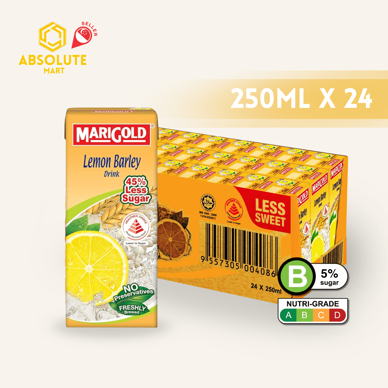 MARIGOLD Asian Drink Lemon Barley 250ML X 24 (TETRA) - ABSOLUTE MARTMARIGOLD Asian Drink Lemon Barley 250ML X 24 (TETRA)Asian Drinks