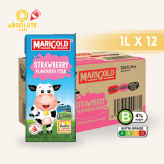 MARIGOLD UHT Strawberry Milk 1L X 12 (TETRA) - ABSOLUTE MARTMARIGOLD UHT Strawberry Milk 1L X 12 (TETRA)Dairy Milk