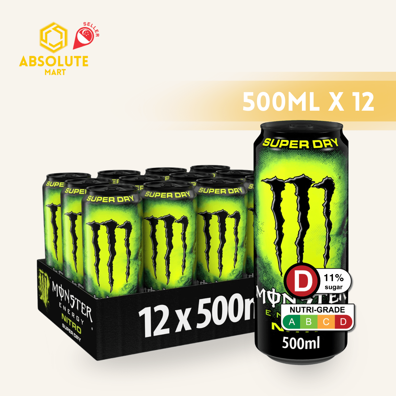 MONSTER ENERGY NITRO SUPER DRY 500ML X 12 (CAN) - ABSOLUTE MARTMONSTER ENERGY NITRO SUPER DRY 500ML X 12 (CAN)Energy Drinks