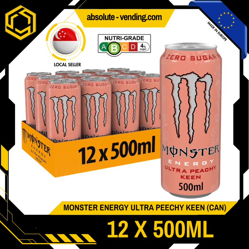 MONSTER ENERGY Ultra Peachy Keen 500ML X 12 (CAN) - ABSOLUTE MARTMONSTER ENERGY Ultra Peachy Keen 500ML X 12 (CAN)