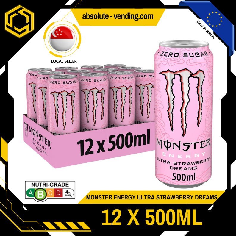 MONSTER ENERGY Ultra Strawberry Dreams 500ML X 12 (CAN) - ABSOLUTE MARTMONSTER ENERGY Ultra Strawberry Dreams 500ML X 12 (CAN)