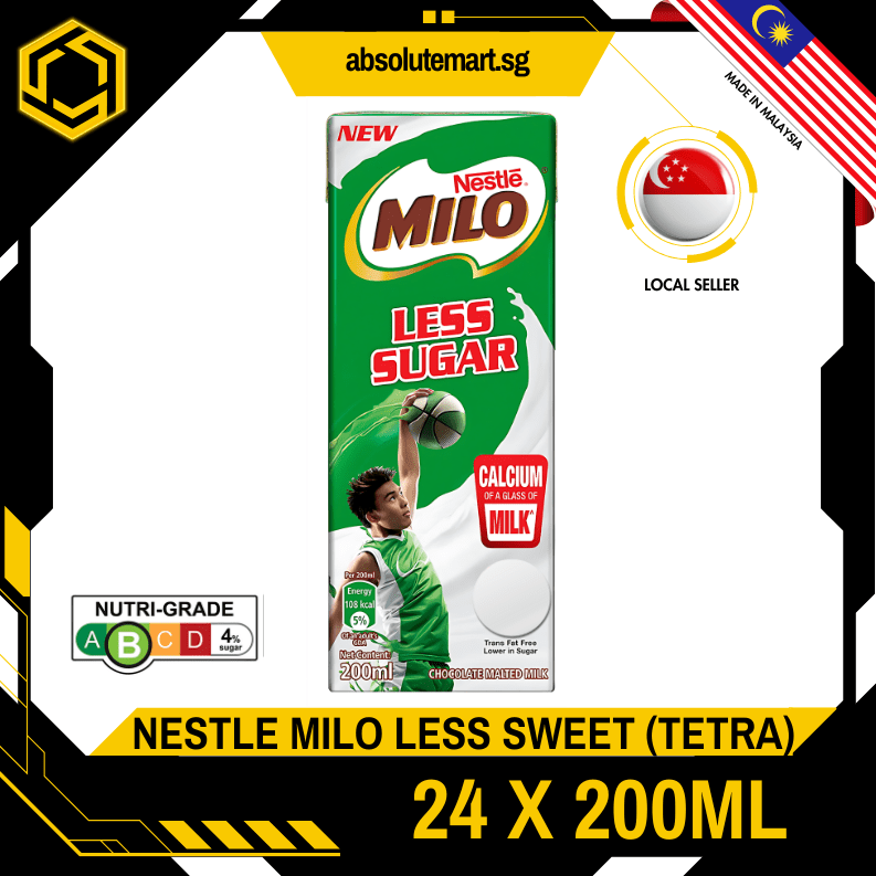 NESTLE Milo Less Sugar 200ML X 24 (TETRA) - ABSOLUTE MARTNESTLE Milo Less Sugar 200ML X 24 (TETRA)