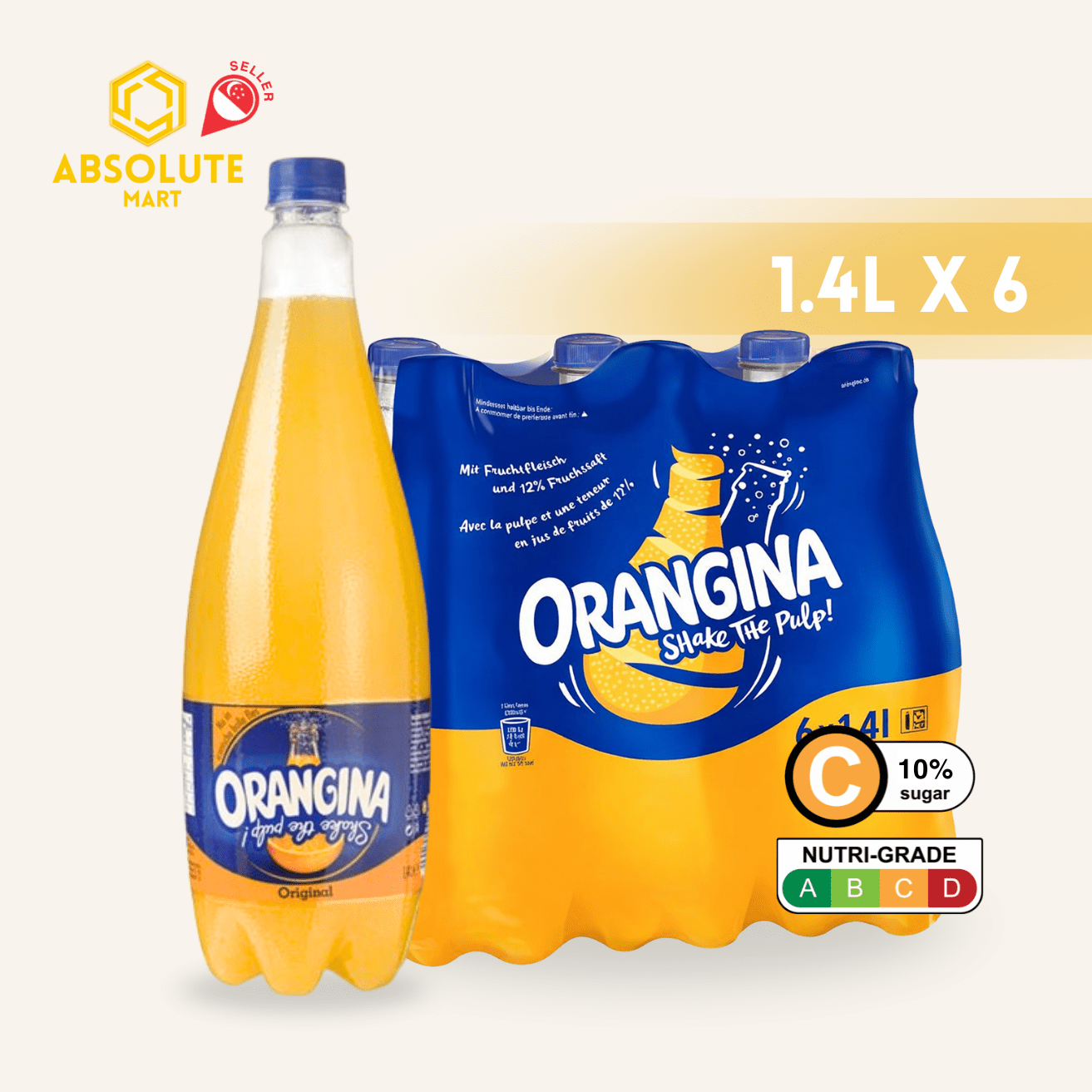 ORANGINA 1.4L X 6 (BOTTLE) - ABSOLUTE MARTORANGINA 1.4L X 6 (BOTTLE)Fruit Drinks