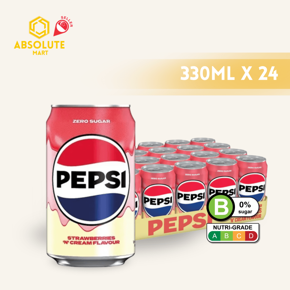 PEPSI Strawberries & Cream Zero Sugar 330MLX 24 (CAN) - ABSOLUTE MARTPEPSI Strawberries & Cream Zero Sugar 330MLX 24 (CAN)Cola & Classic Sodas