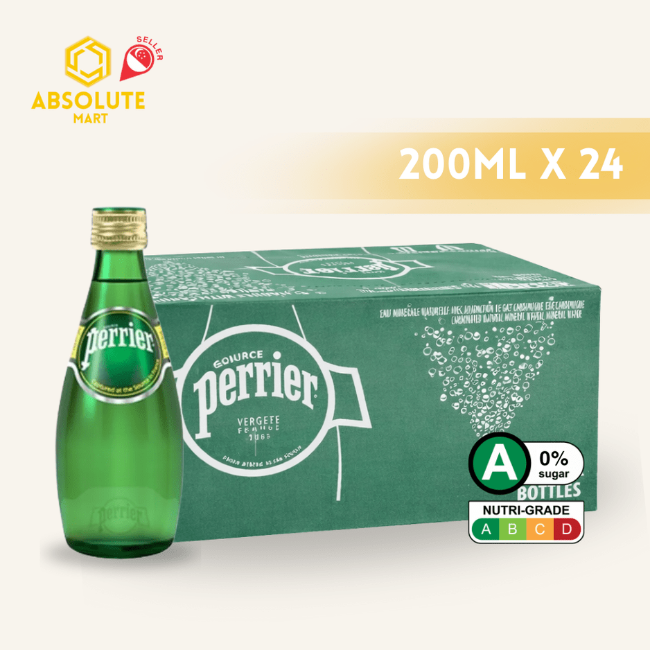 PERRIER Original Sparkling Mineral Water 200ML X 24 (GLASS) - ABSOLUTE MARTPERRIER Original Sparkling Mineral Water 200ML X 24 (GLASS)Sparkling Water