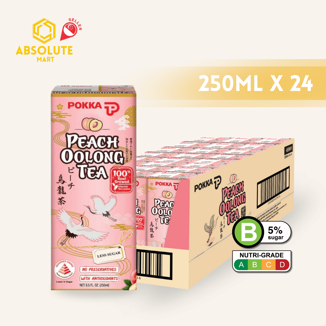 POKKA Peach Oolong Tea 250ML X 24 (TETRA) - ABSOLUTE MARTPOKKA Peach Oolong Tea 250ML X 24 (TETRA)Flavoured & Milk Tea