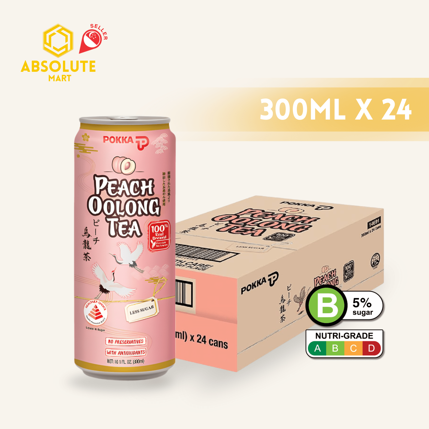 POKKA Peach Oolong Tea 300ML X 24 (CAN) - ABSOLUTE MARTPOKKA Peach Oolong Tea 300ML X 24 (CAN)Flavoured & Milk Tea