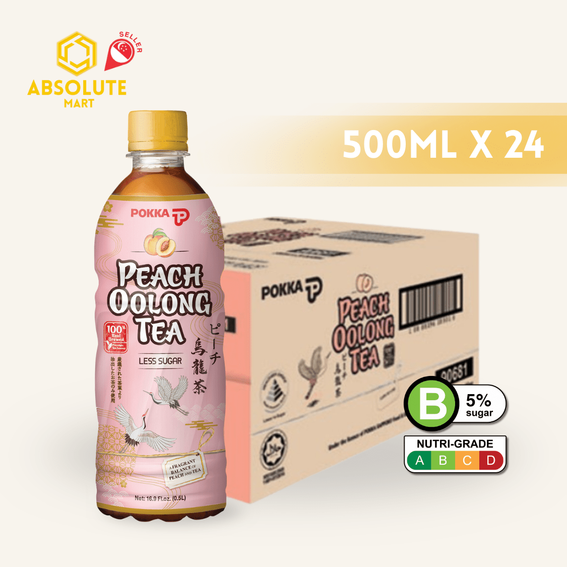 POKKA Peach Oolong Tea 500ML X 24 (BOTTLE) - ABSOLUTE MARTPOKKA Peach Oolong Tea 500ML X 24 (BOTTLE)Flavoured & Milk Tea