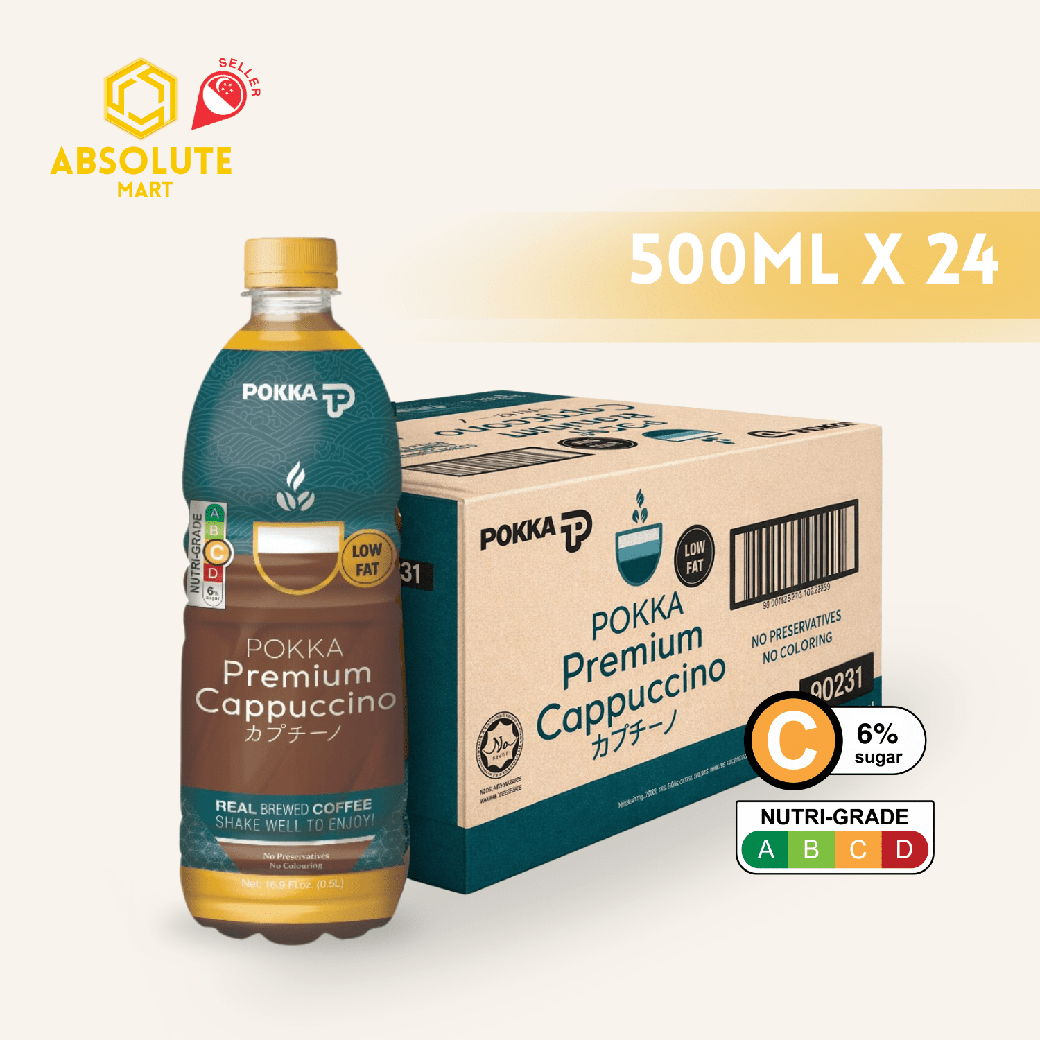 POKKA Premium Cappuccino 500ML X 24 (BOTTLE) - ABSOLUTE MARTPOKKA Premium Cappuccino 500ML X 24 (BOTTLE)Ready To Drink Coffee