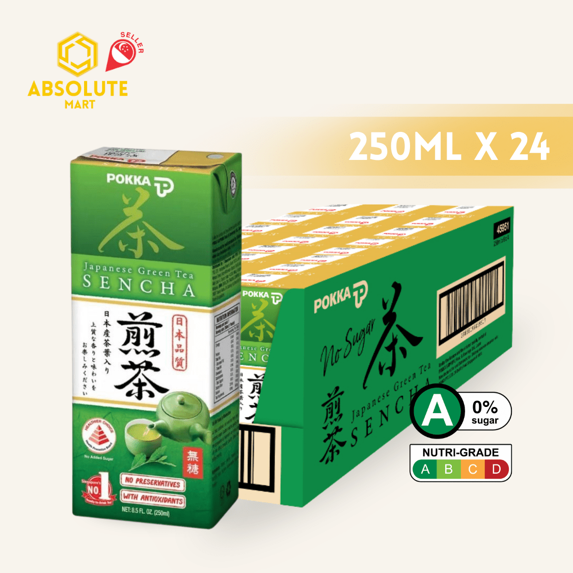 POKKA Sencha Tea 250ML X 24 (TETRA) - ABSOLUTE MARTPOKKA Sencha Tea 250ML X 24 (TETRA)Unflavoured Tea
