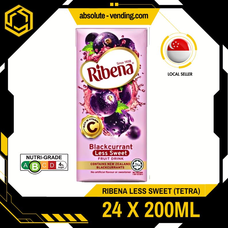 RIBENA Blackcurrant Less Sweet 200ML X 24 (TETRA) - ABSOLUTE MARTRIBENA Blackcurrant Less Sweet 200ML X 24 (TETRA)
